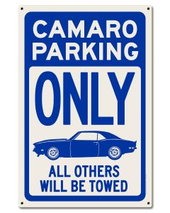 Camero Parking Blue, Automotive, Metal Sign, Wall Art, 16 X 24 Inches