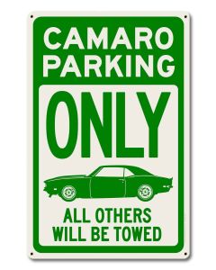 Camero Parking Green, Automotive, Metal Sign, Wall Art, 12 X 18 Inches