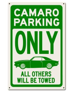 Camero Parking Green, Automotive, Metal Sign, Wall Art, 16 X 24 Inches