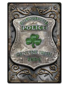 Ireland Police Vintage Sign, Humor, Metal Sign, Wall Art, 12 X 18 Inches