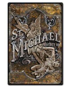 St Michaels Protect Vintage Sign, Humor, Metal Sign, Wall Art, 12 X 18 Inches