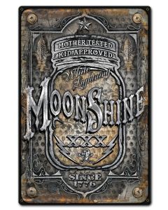 Moonshine Jar Vintage Sign, Bar and Alcohol , Metal Sign, Wall Art, 12 X 18 Inches