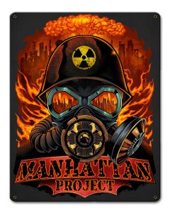Manhattan Project Vintage Sign, Roadside Attractions, Metal Sign, Wall Art, 12 X 15 Inches