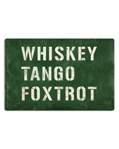 WHISKEY TANGO FOXTROT Vintage Sign, Aviation, Metal Sign, Wall Art, 12 X 18 Inches