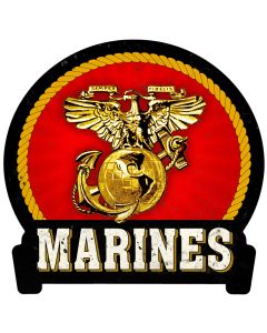 Marines, Military, Metal Sign, Wall Art, 16 X 15 Inches