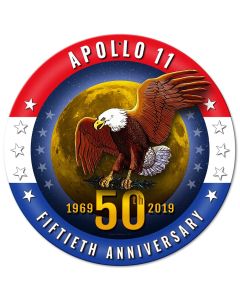 Apollo 11 50th Anniversary Patriotic Metal Sign Vintage Sign, Aviation, Metal Sign, Wall Art, 14 X 14 Inches