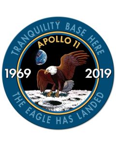 Apollo 11 50th Anniversary Mission Insignia Metal Sign Vintage Sign, Aviation, Metal Sign, Wall Art, 14 X 14 Inches