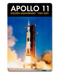 APOLLO 11 50TH ANNIVERSARY LIFTOFF Vintage Sign, Aviation, Metal Sign, Wall Art, 12 X 18 Inches