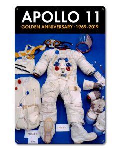 Apollo 11 50th Anniversary EVA Spacesuit Space Suit Black Metal Sign Vintage Sign, Aviation, Metal Sign, Wall Art, 12 X 18 Inches