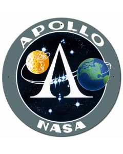 Apollo 11 50th Anniversary Apollo Insignia Black Large Metal Sign Vintage Sign, Aviation, Metal Sign, Wall Art, 28 X 28 Inches