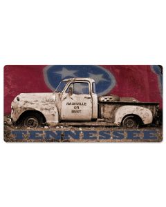 Nob Truck Flag Vintage Sign, Automotive, Metal Sign, Wall Art, 24 X 12 Inches