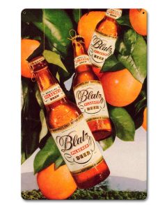 Blatz Beer Oranges Vintage Sign, Man Cave, Metal Sign, Wall Art, 12 X 18 Inches