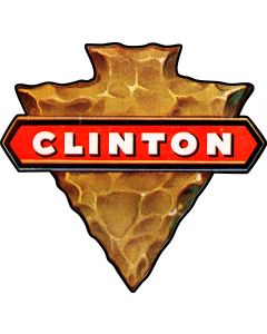 Clinton Chain Saws Vintage Sign, Automotive, Metal Sign, Wall Art, 18 X 17 Inches