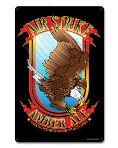 Airstrike Amber Ale, Man Cave, Metal Sign, Wall Art, 12 X 18 Inches