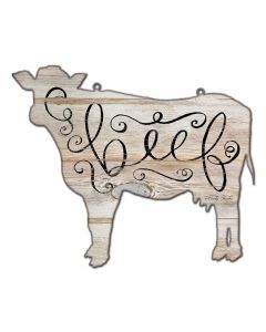 Animal Beef Vintage Sign, Barn and Country, Metal Sign, Wall Art, 17 X 14 Inches
