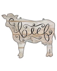 Animal Beef Vintage Sign, Barn and Country, Metal Sign, Wall Art, 26 X 22 Inches