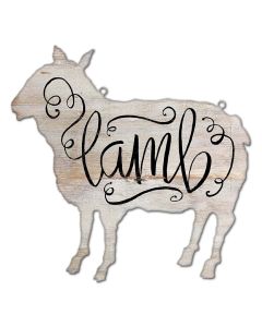Animal Lamb Vintage Sign, Home & Garden, Metal Sign, Wall Art, 17 X 17 Inches