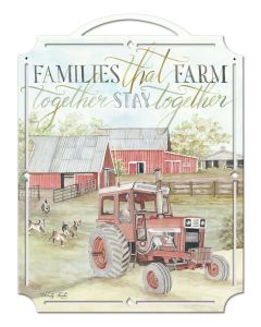 Tractor Families That Farm Vintage Sign, Home & Garden, Metal Sign, Wall Art, 14 X 18 Inches