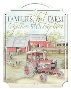 Tractor Families That Farm Vintage Sign, Home & Garden, Metal Sign, Wall Art, 19 X 25 Inches