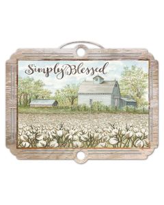 Barn Cotton Simply Blessed Vintage Sign, Home & Garden, Metal Sign, Wall Art, 17 X 14 Inches