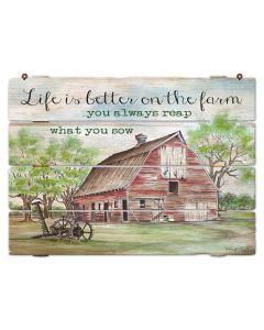 Barn Siycle Life Is Better Vintage Sign, Home & Garden, Metal Sign, Wall Art, 19 X 14 Inches