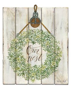 Wreath Sage Our Nest Vintage Sign, Home & Garden, Metal Sign, Wall Art, 20 X 25 Inches