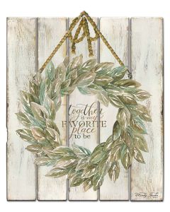 Wreath Sage TOGETHER Is My Vintage Sign, Home & Garden, Metal Sign, Wall Art, 20 X 25 Inches