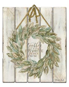 Wreath Sage TOGETHER Is My Vintage Sign, Home & Garden, Metal Sign, Wall Art, 14 X 17 Inches