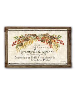 Fall Crisp Air Wood Framed Vintage Sign, Home & Garden, Metal Sign, Wall Art, 16 X 10 Inches