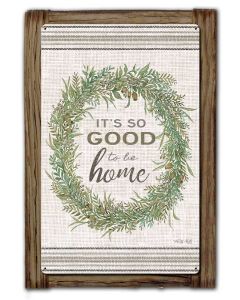 Wreath Its So Good Wood Framed Vintage Sign, Home & Garden, Metal Sign, Wall Art, 18 X 26 Inches