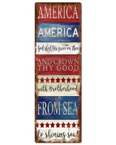 PAT America Vintage Sign, Home & Garden, Metal Sign, Wall Art, 10 X 30 Inches