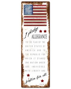 I Pledge Vintage Sign, Home & Garden, Metal Sign, Wall Art, 10 X 30 Inches