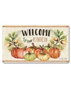 Wood Grain Fall Welcome Vintage Sign, Home & Garden, Metal Sign, Wall Art, 24 X 14 Inches