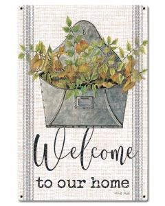 Wood Grain GAL Welcome Vintage Sign, Home & Garden, Metal Sign, Wall Art, 16 X 24 Inches
