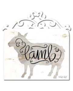White Lamb Vintage Sign, Home & Garden, Metal Sign, Wall Art, 17 X 17 Inches