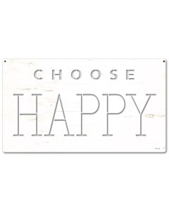 Choose Happy Vintage Sign, Home & Garden, Metal Sign, Wall Art, 28 X 16 Inches
