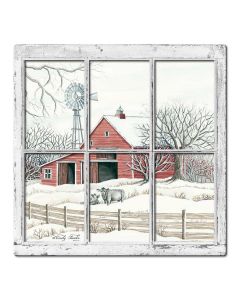 Winter Barn 10 3D Vintage Sign, Barn and Country, Metal Sign, Wall Art, 17 X 17 Inches