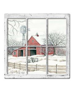 Winter Barn 10 3D Vintage Sign, Barn and Country, Metal Sign, Wall Art, 24 X 24 Inches