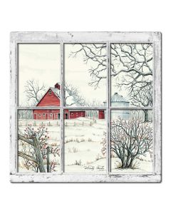 Winter Barn 9 3D Vintage Sign, Barn and Country, Metal Sign, Wall Art, 17 X 17 Inches