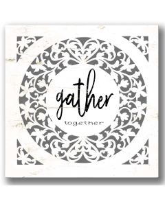 SQ CR Gather Together SHADOW BOX Plasma 24x24 Vintage Sign, Home & Garden, Metal Sign, Wall Art, 32 X 33 Inches