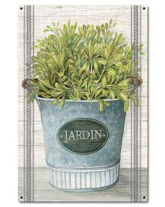 GAL Jardin Vintage Sign, Home & Garden, Metal Sign, Wall Art, 16 X 24 Inches