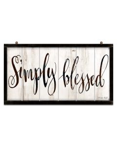 Simply Blessed BW Vintage Sign, Home & Garden, Metal Sign, Wall Art, 28 X 16 Inches
