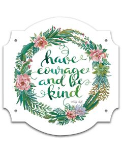 Succulent Have Courage SQ Vintage Sign, Home & Garden, Metal Sign, Wall Art, 17 X 17 Inches