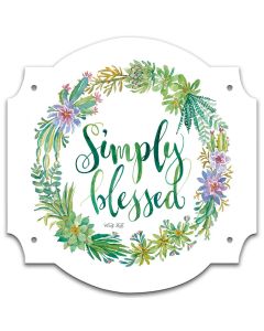 Succulent Simply Blessed SQ Vintage Sign, Home & Garden, Metal Sign, Wall Art, 17 X 17 Inches