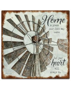 Windmill Home Vintage Sign, Home & Garden, Metal Sign, Wall Art, 24 X 24 Inches