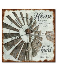 Windmill Home Vintage Sign, Home & Garden, Metal Sign, Wall Art, 17 X 17 Inches