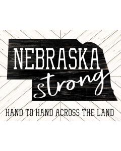 CIN255 - Nebraska Strong black hand to hand, Home & Garden, Metal Sign, Wall Art, 16 X 12 Inches