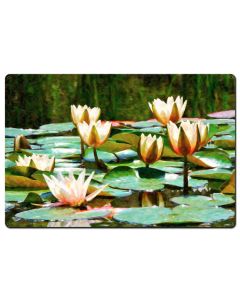 Water Lillies A La Monet Vintage Sign, Automotive, Metal Sign, Wall Art, 24 X 24 Inches