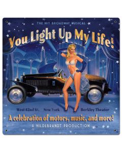 You Light Up My Life, Pinup Girls, Metal Sign, Wall Art, 12 X 12 Inches