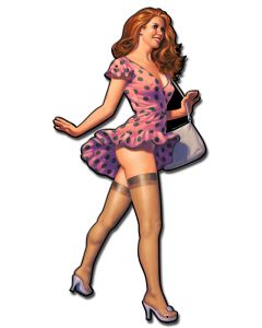Candy and Cream Girl Vintage Sign, Pinup Girls, Metal Sign, Wall Art, 11 X 22 Inches